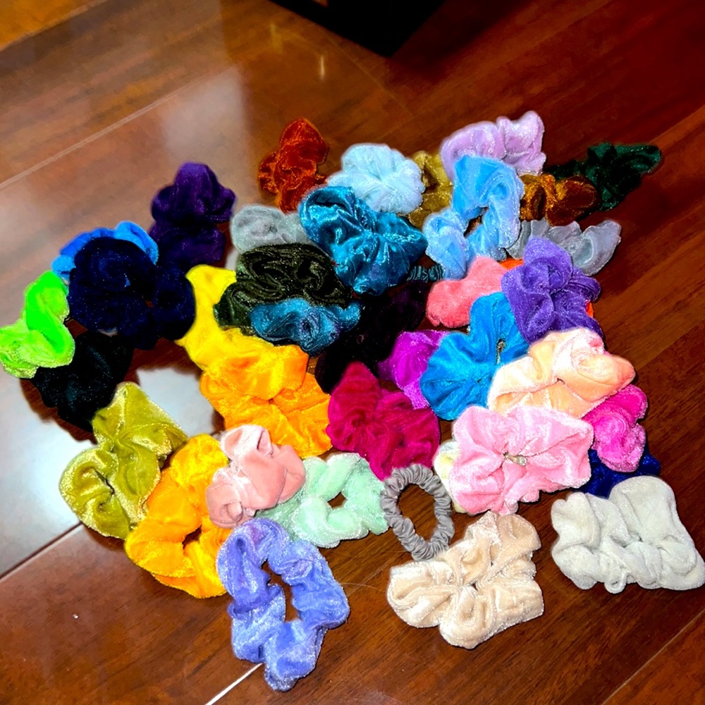 41 velvet scrunches all different colors